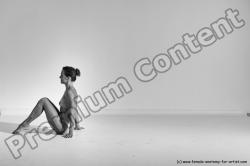 Nude Gymnastic poses Woman White Moving poses Slim long brown Dynamic poses Pinup